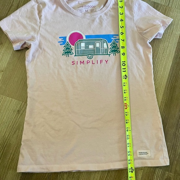 Life is Good Pink Graphic Simplify Pink T-Shirt Tee Size M - Picture 8 of 9